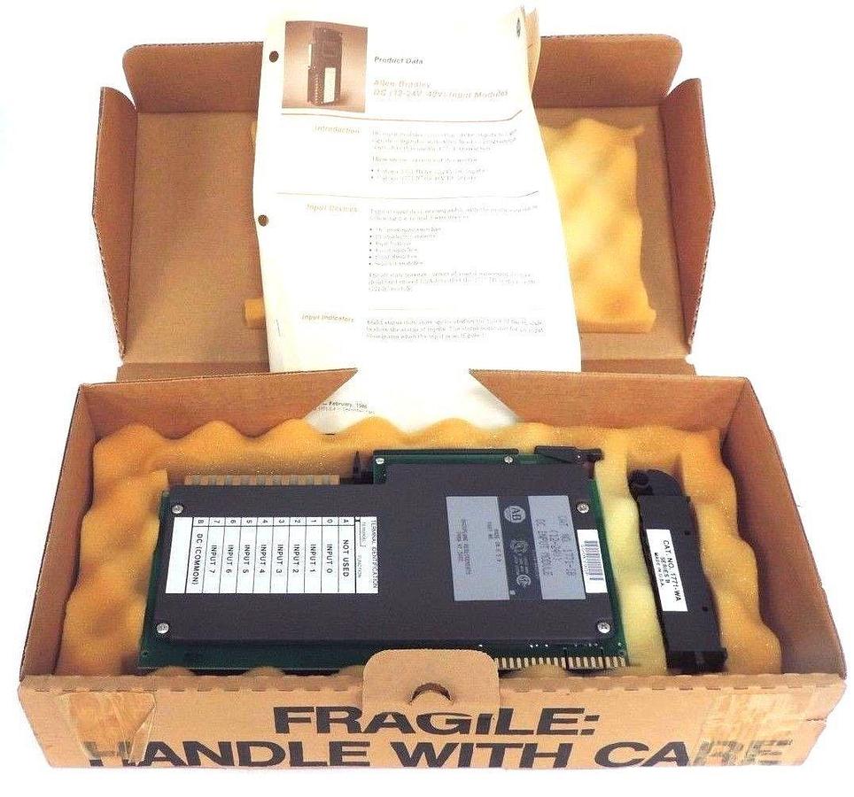 Used NIB ALLEN BRADLEY 1771-IB DC INPUT MODULE 12-24VDC W/ 1771-WA WIRING HARNESS