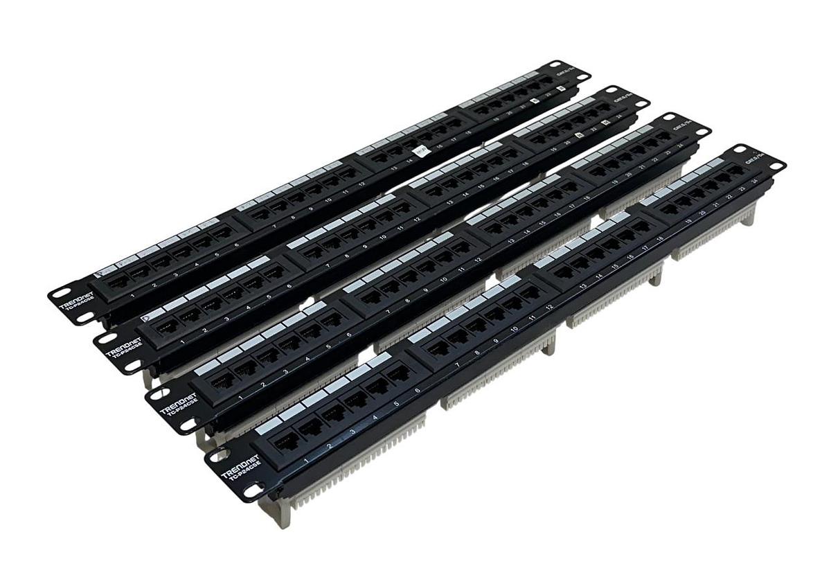 Used 4 TRENDnet TC-P24C5E / P24T-K11 / E157358 Rack Mount Patch Panels CAT5/5E USNP