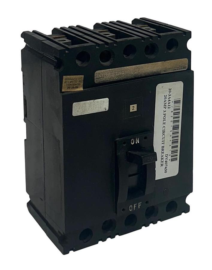 Used SQUARE D FAL-34020 / FAL34020 INDUSTRIAL CIRCUIT BREAKER 3-POLE 20A 480VAC USNP