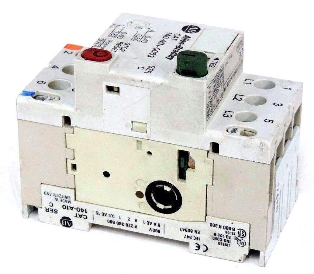 Used ALLEN BRADLEY 140-MN-0063 MANUAL STARTER SER C 140MN0063