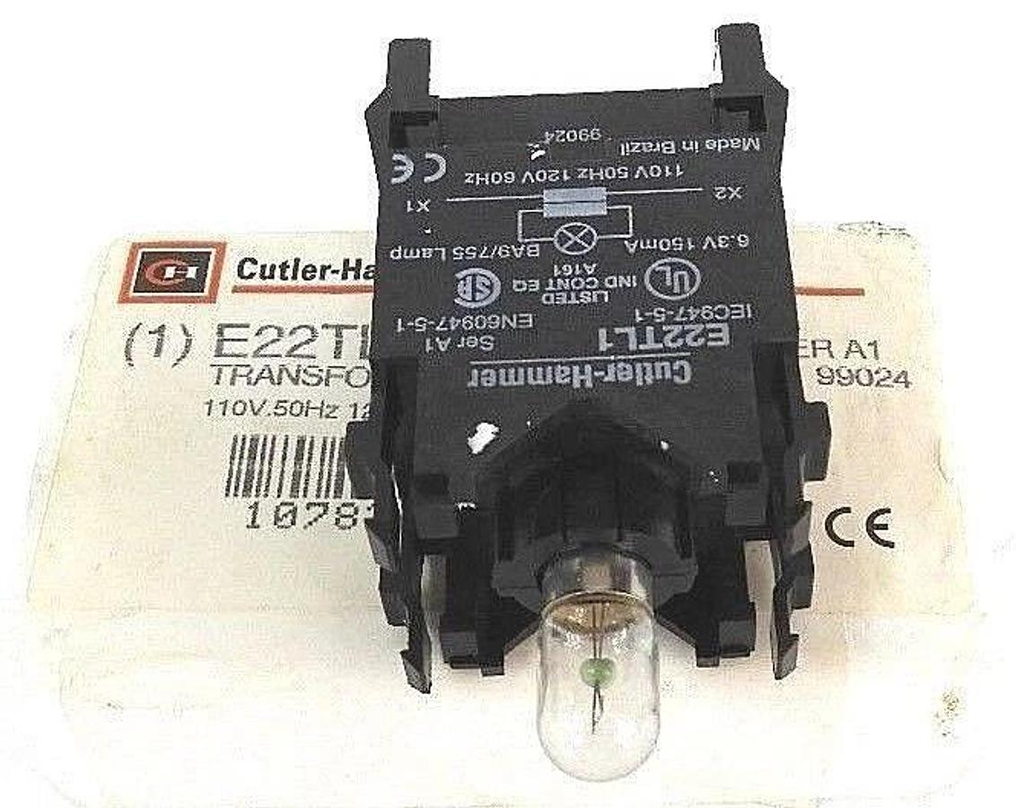 Used NIB CUTLER-HAMMER E22TL1 TRANSFORMER UNIT SER. A1, 110V 50HZ, 120V 60HZ