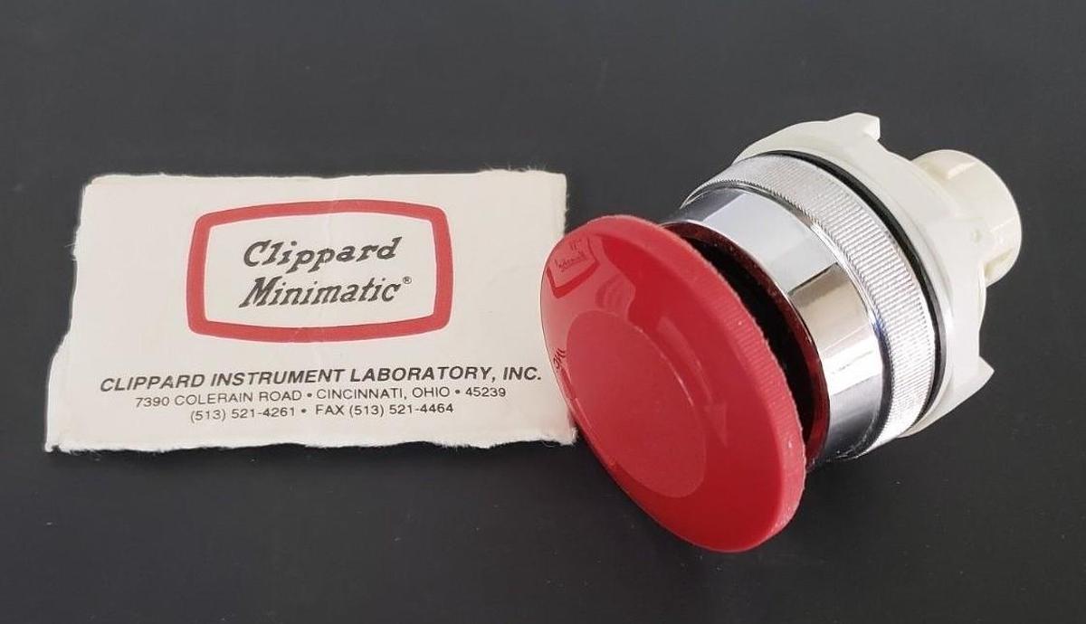 Used NEW CLIPPARD PS-L3M-R MUSHROOM HEAD PUSHBUTTON TWIST RELEASE PSL3MR