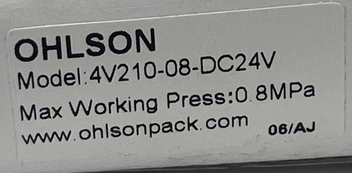 Used Ohlson 4V210-08-DC24V Pneumatic Solenoid Valve 5/2 Way 1/4" NPT 24VDC, NSMP