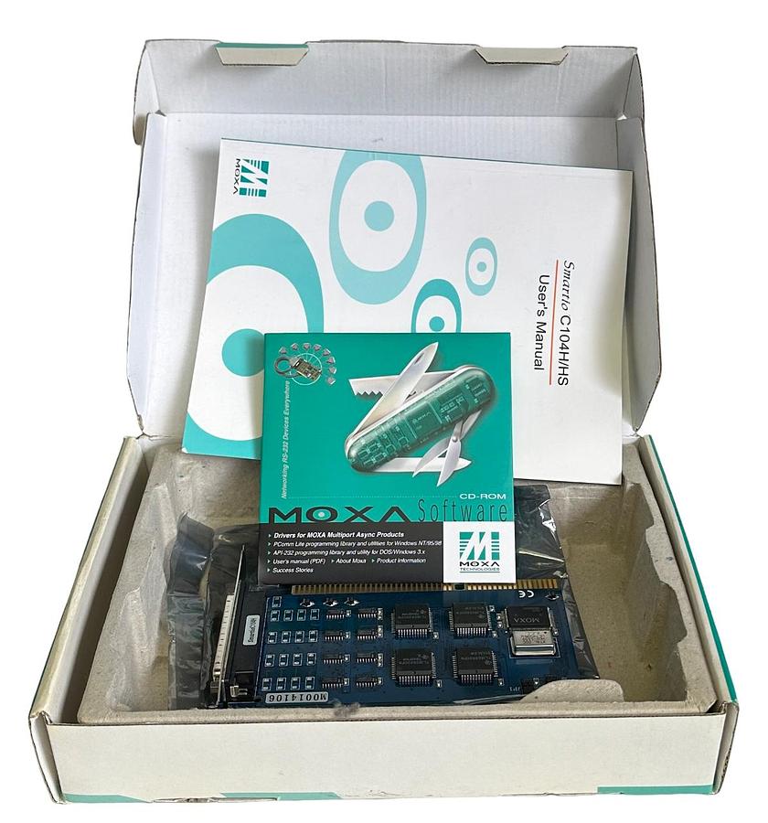 Used NEW MOXA Smartio C104H SMART 4-PORT RS-232 BOARD HIGH SPEED TI550C UART