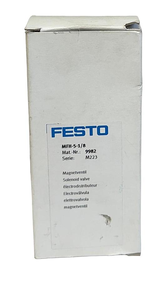Used FESTO MFH-5-1/8 / 9982 MFH SERIES SOLENOID VALVE 5/2 MONOSTABLE MFH518 NSMP