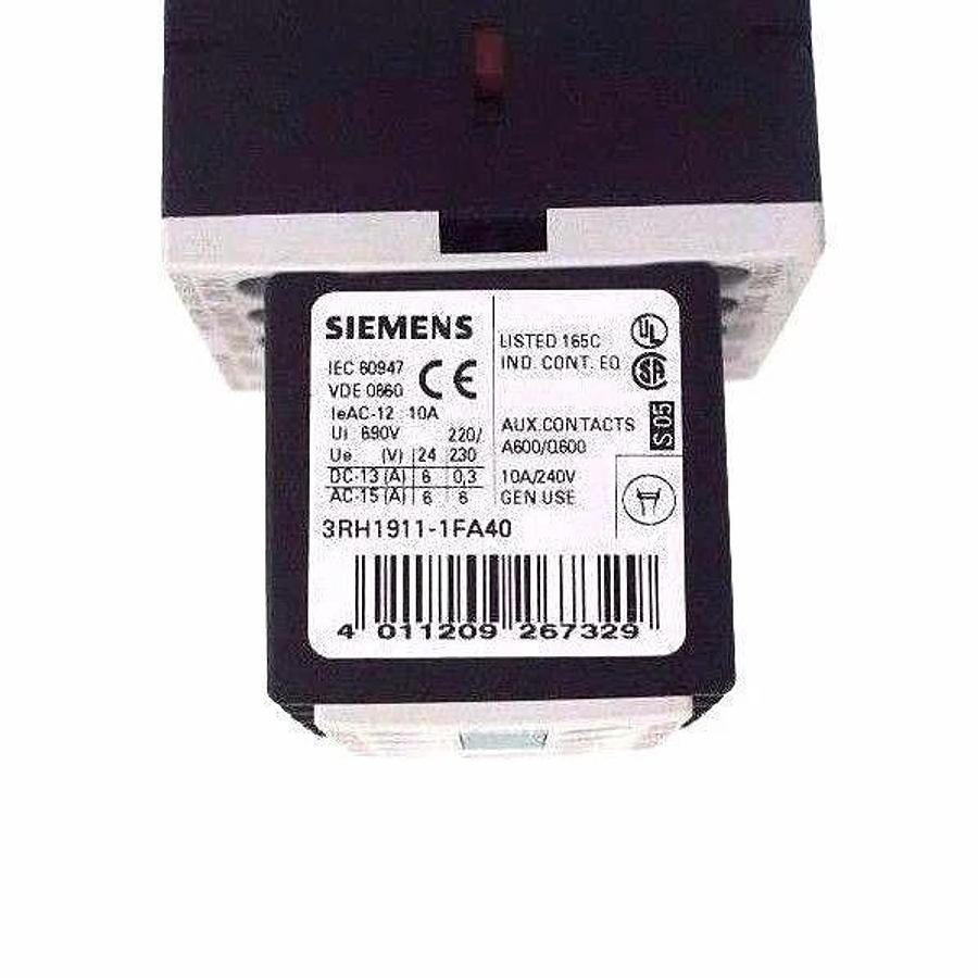 Used SIEMENS 3RH1140-1BB40 CONTACTOR W/ 3RH1911-1FA40 AND W/ 3RT1916-1EH00