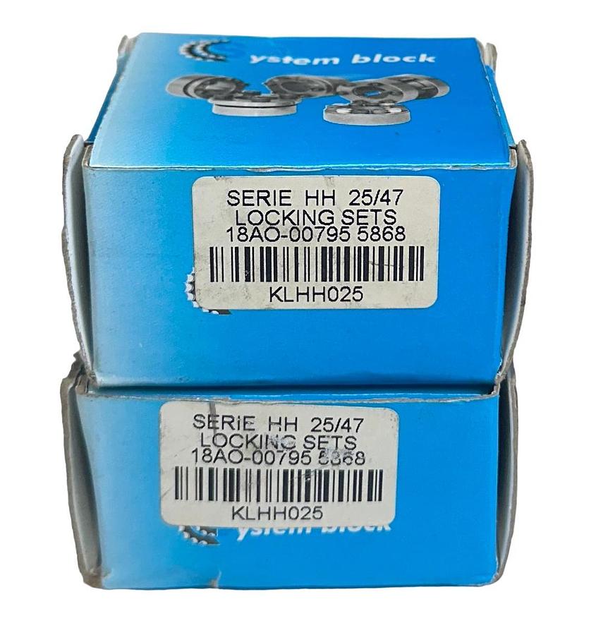 2 NEW SYSTEM BLOCK 18AO-00795 / KLHH025 SERIES HH 25/47 HUB LOCKING SETS NSMP
