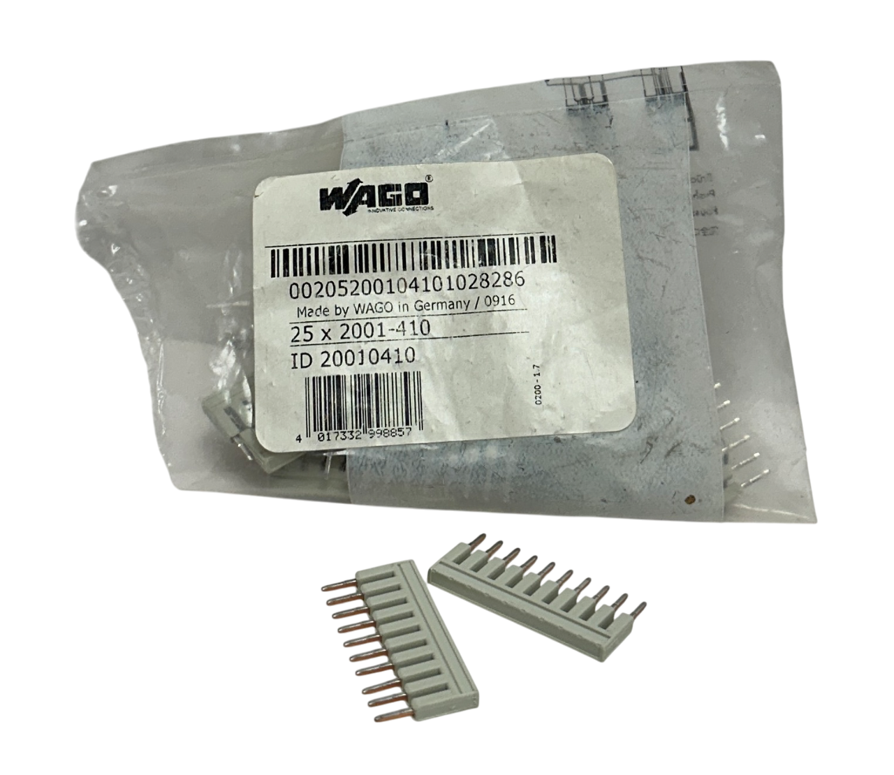 Used 21 WAGO 2001-410 / 2001410 TOPJOB S 10-WAY SIDE JUMPERS PUSH-IN SERIES 2001 NSMP