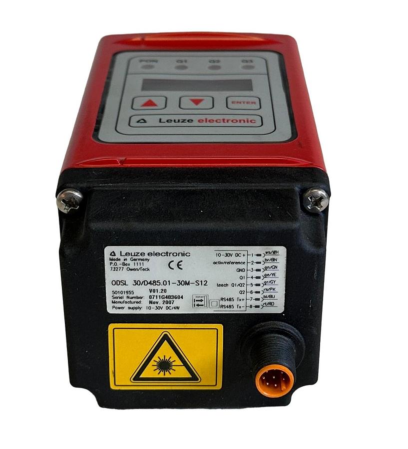 Used NEW LEUZE ELECTRONIC ODSL 30/D485.01-30M-S12 / 50101955 DISTANCE SENSOR 10-30VDC
