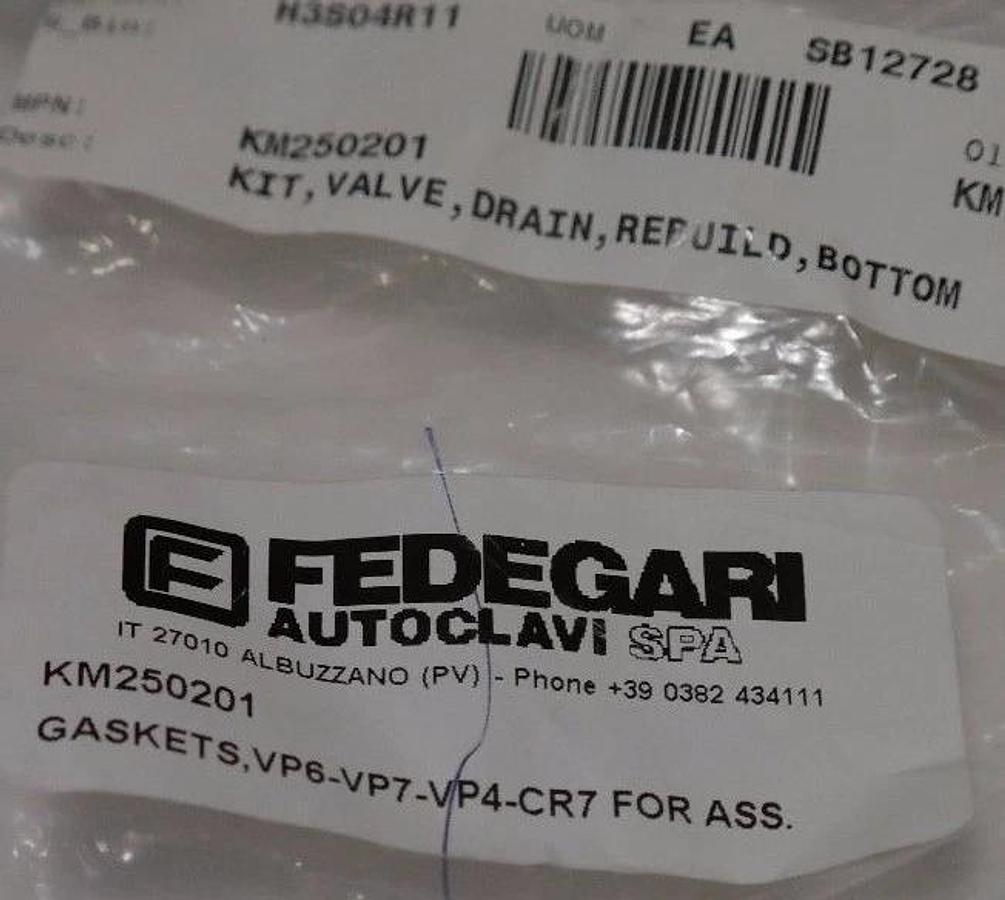 Used NEW FEDEGARI KM250201 VALVE REBUILD KIT, GASKETS, VP6-VP7-VP4-CR7 FOR ASS.