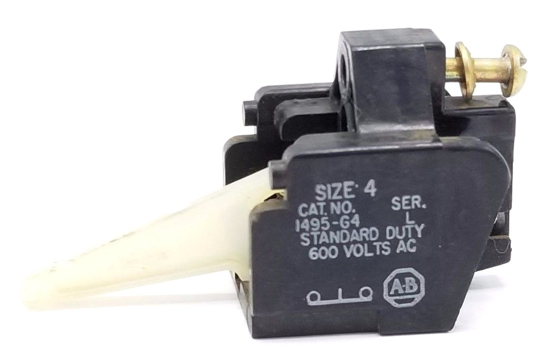 Used ALLEN BRADLEY 1495-G4 AUXILIARY CONTACT 1495G4, SER. L, SIZE 4