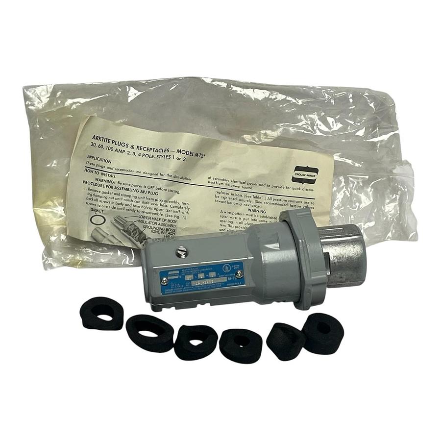 Used Crouse-Hinds Arktite APJ3485 30A 600V Heavy Duty Plug - New Surplus