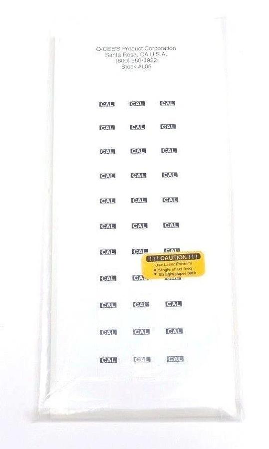 Used NEW Q-CEES L05BK BLACK 1/2" X 1/2" LASER LABEL HALF SHEETS 660 LABELS TOTAL