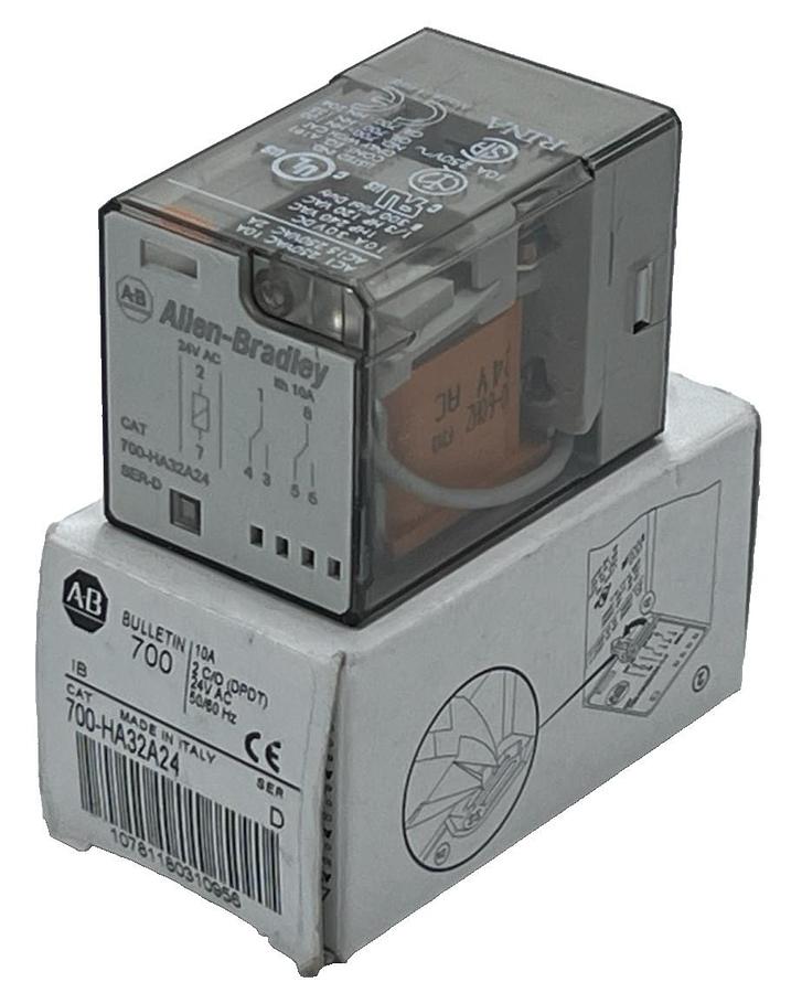 Allen Bradley 700-HA32A24 Relay - Series D, 24V AC Coil, 8-Pin, 10A DPDT