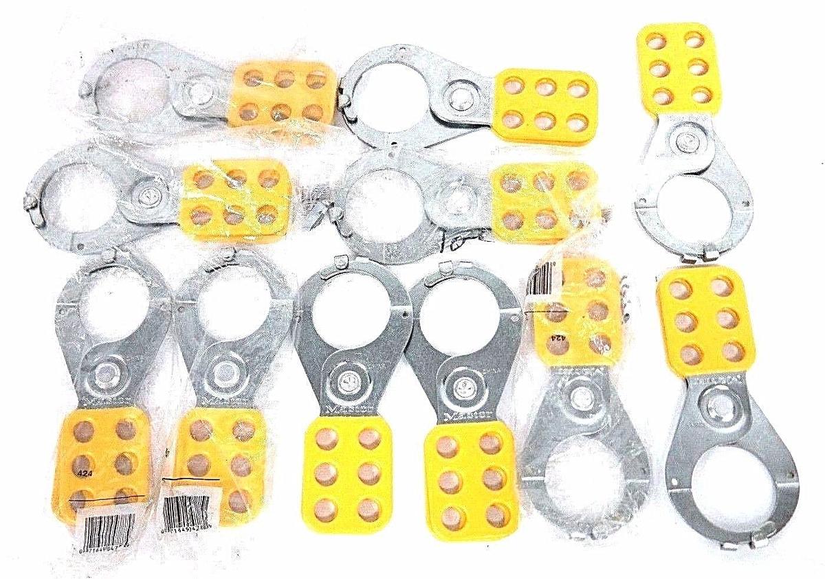 Used LOT OF 11 NEW MASTER LOCK 424 SAFETY LOCKOUT HASPS YELLOW