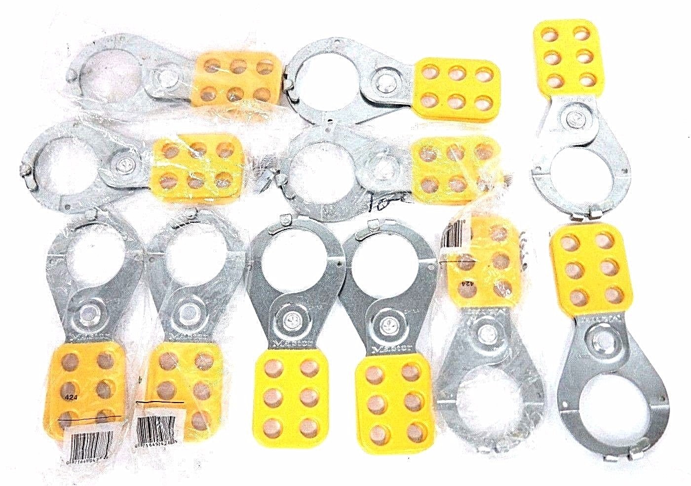 Used LOT OF 11 NEW MASTER LOCK 424 SAFETY LOCKOUT HASPS YELLOW