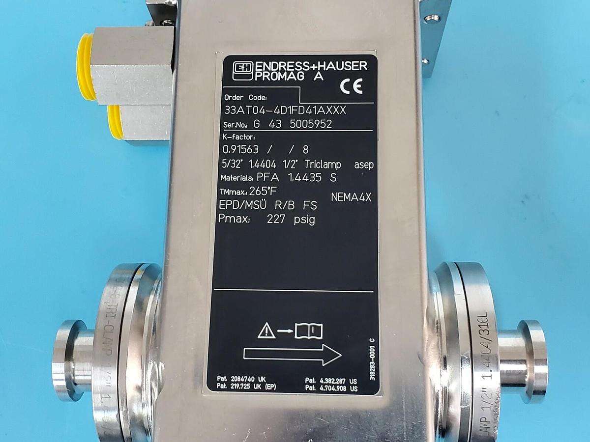 Used NEW ENDRESS + HAUSER 33AT04-4D1FD41AXXX PROMAG A FLOWTUBE 0 91563