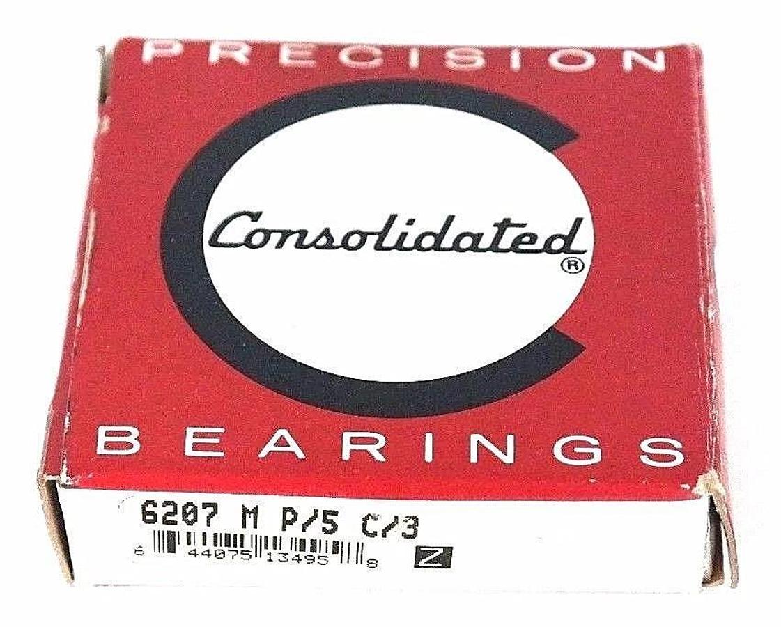 Used NIB CONSOLIDATED BEARINGS 6207 M P/5 C/3 DEEP GROOVE BALL BEARING 6207MP5C3