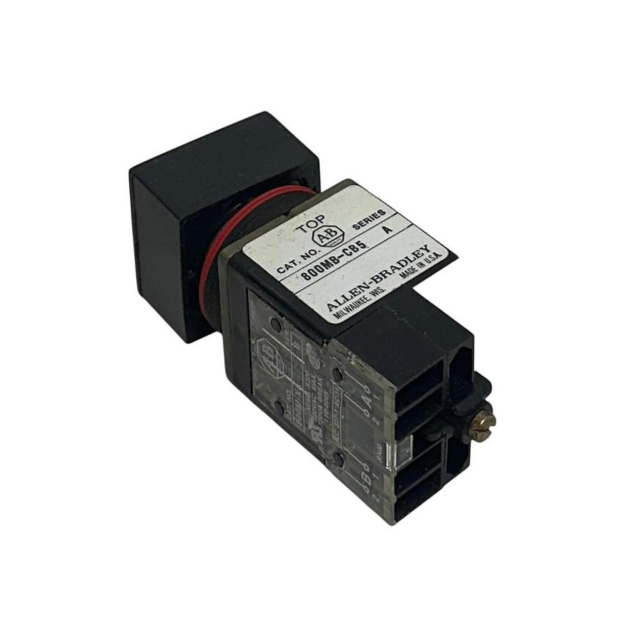 Used ALLEN BRADLEY 800MB-CB5A /A NON-ILLUMINATED PUSHBUTTON EXTENDED HEAD WHITE NSMP