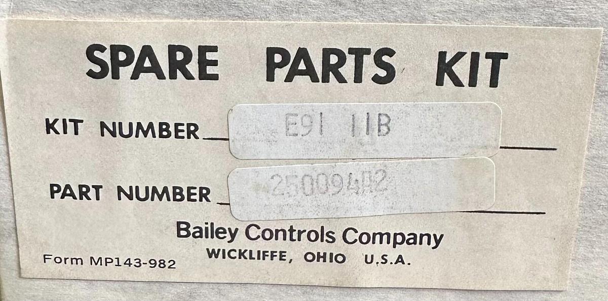 Used NEW BAILEY CONTROLS E91-11B / E9111B SPARE PARTS KIT 250094A2