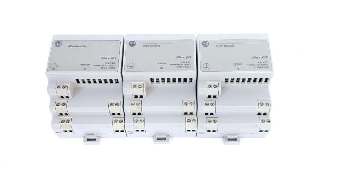 Used LOT OF 3 ALLEN BRADLEY 1794-PS13 SER. B REV. B01 FLEX I/O POWER SUPPLY MODULES