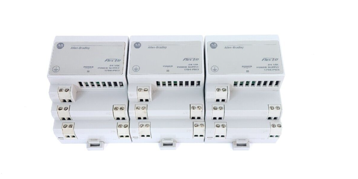 Used LOT OF 3 ALLEN BRADLEY 1794-PS13 SER. B REV. B01 FLEX I/O POWER SUPPLY MODULES