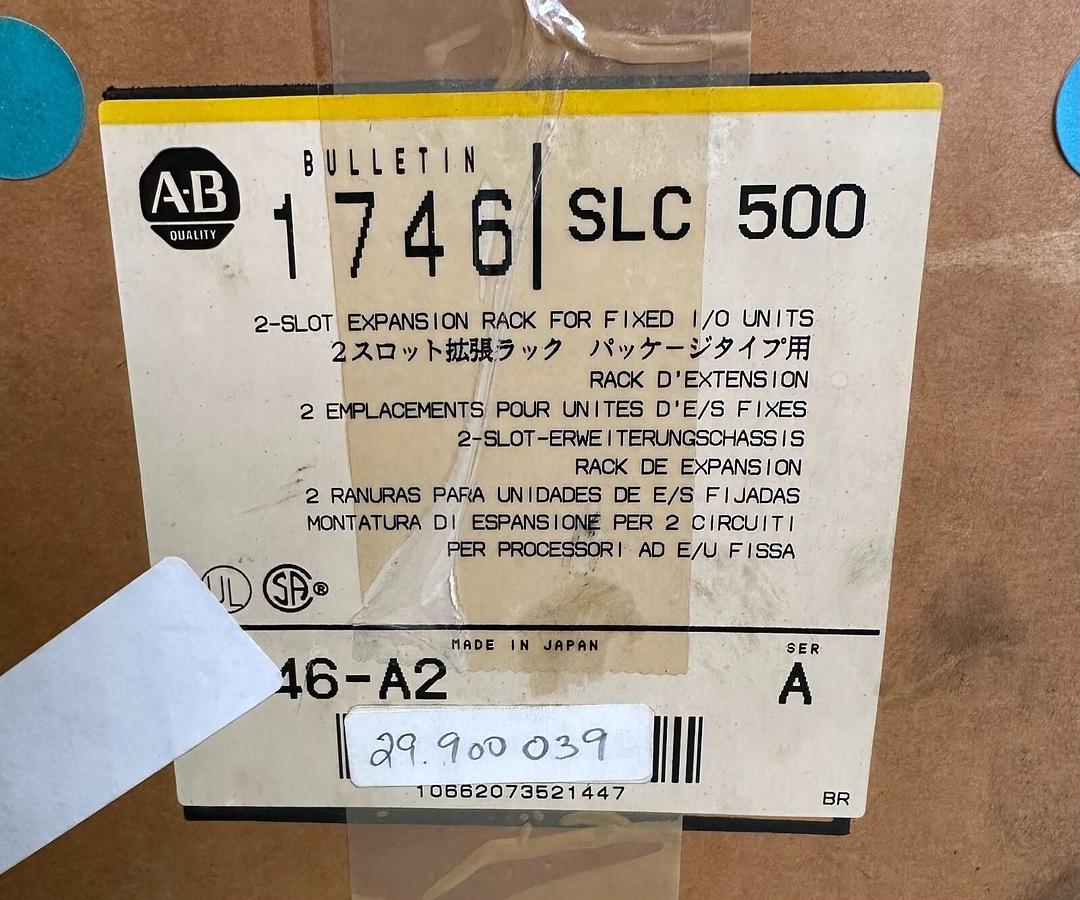 Used NEW ALLEN BRADLEY 1746-A2 /A SLC 500 2-SLOT EXPANSION RACK FOR FIXED I/O UNITS