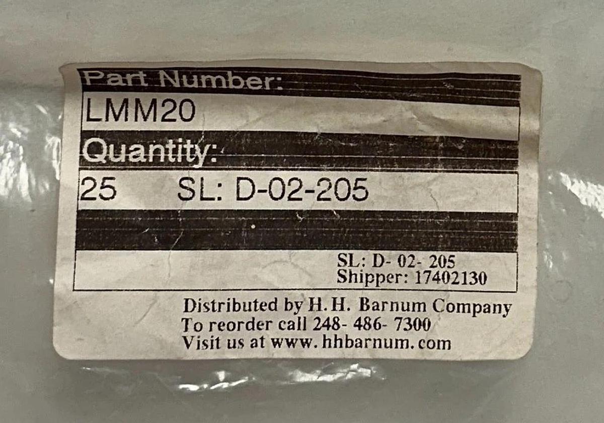 Used 25 LUTZE LMM20 HEXAGONAL METAL LOCKNUTS Metric Thread M20x1.5 BRASS NICKEL NSMP