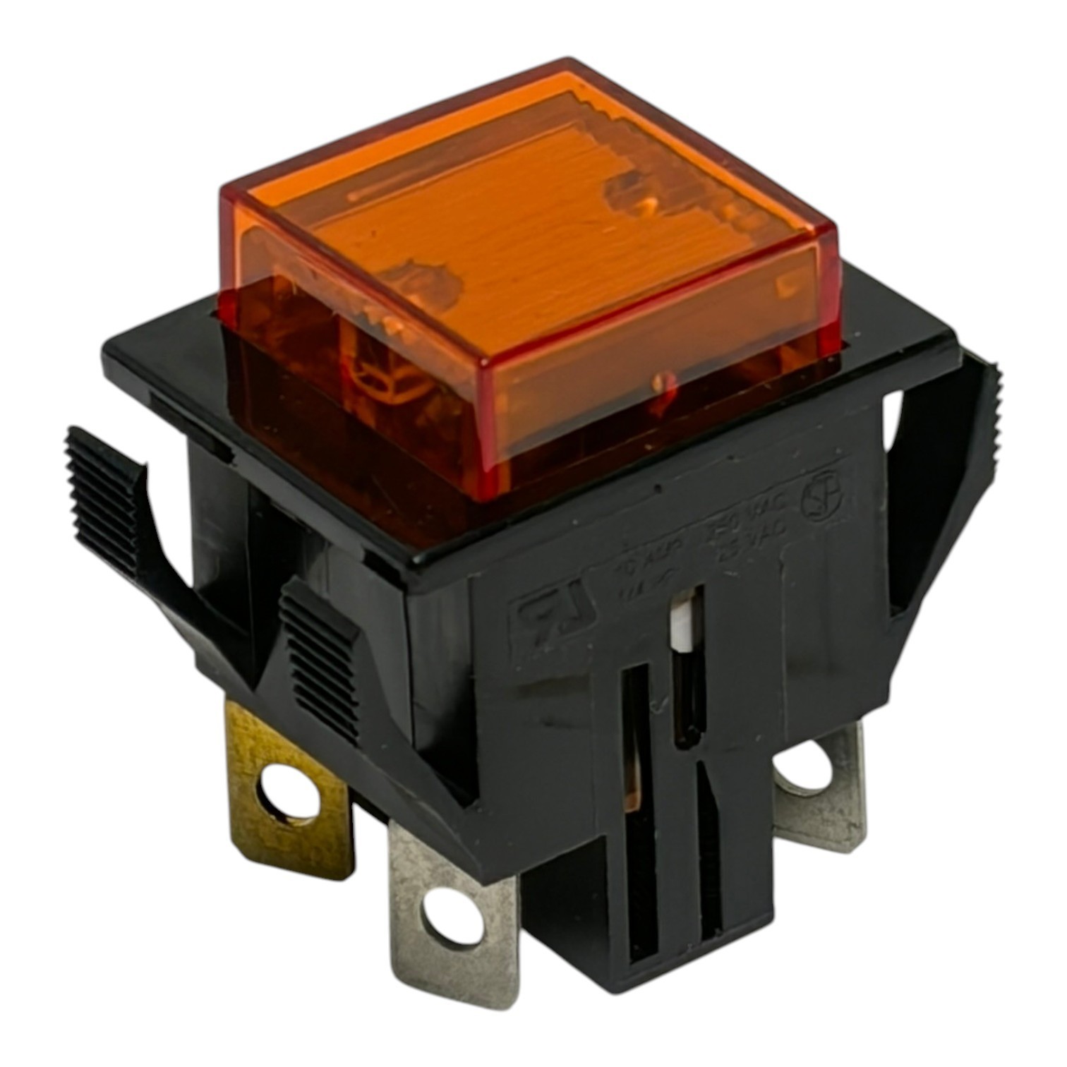 Used Lot of 5 Oslo Controls Amber Lighted Latching Push Button Switch 10A 250VAC New