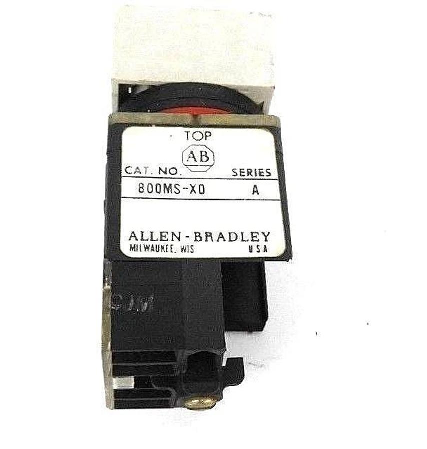 Used ALLEN BRADLEY 800MS-X0 EMERG STOP PUSHBUTTON SER.A W/ 800M-XA CONTACT