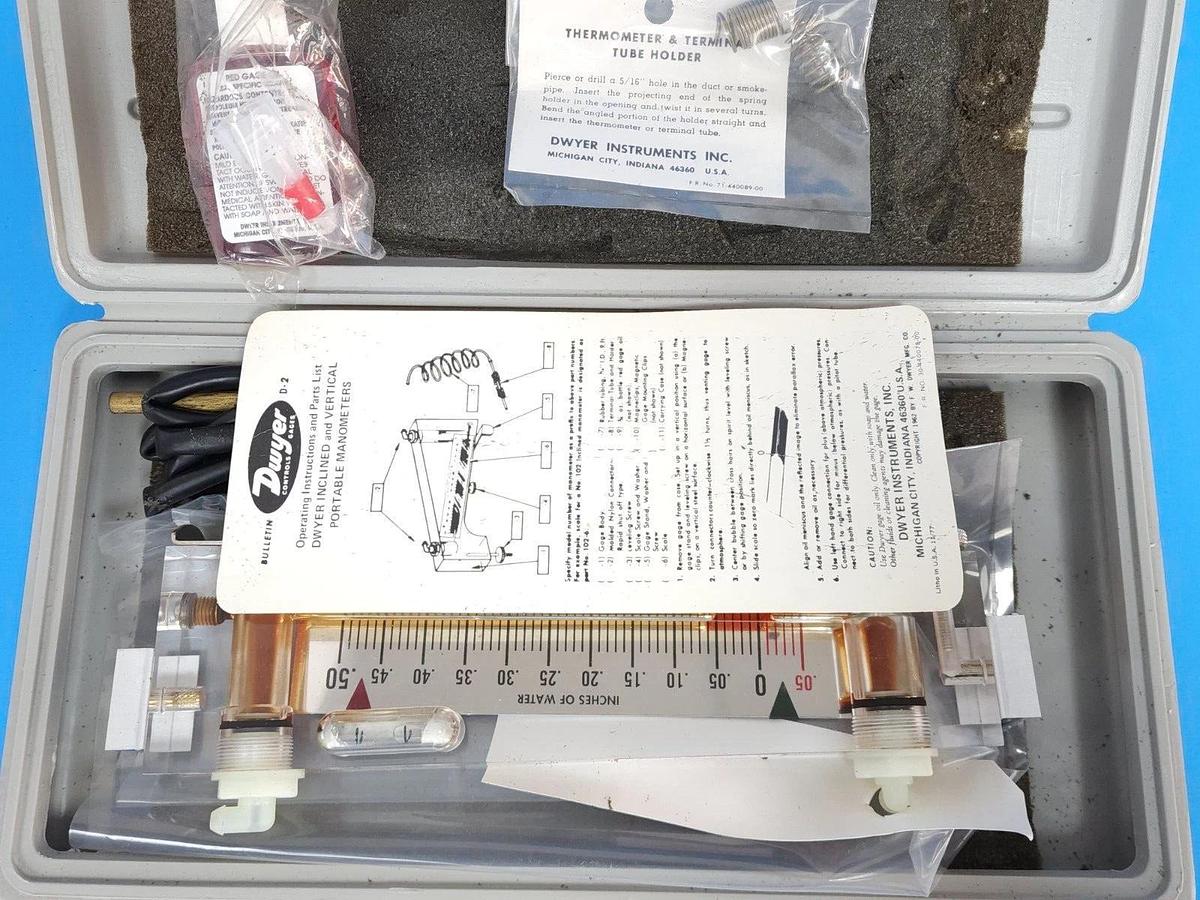 Used NEW DWYER INSTRUMENTS 101 SOLID PLASTIC PORTABLE GAGE