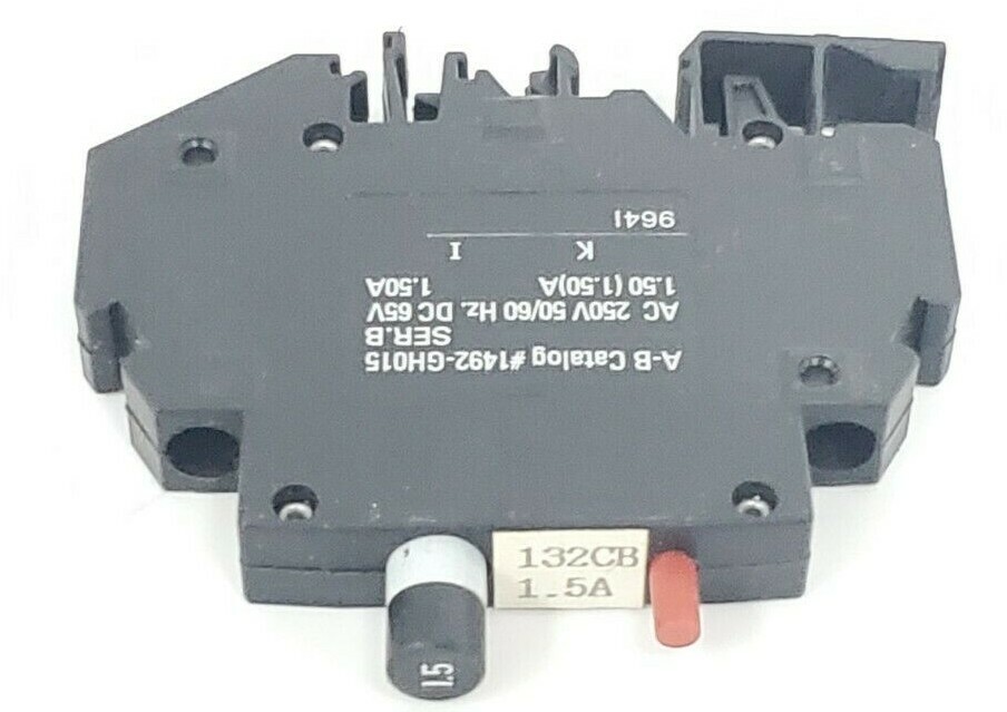 Used ALLEN BRADLEY 1492-GH015 MINI CIRCUIT BREAKER SER B, 1.5AMP, 1492GH015