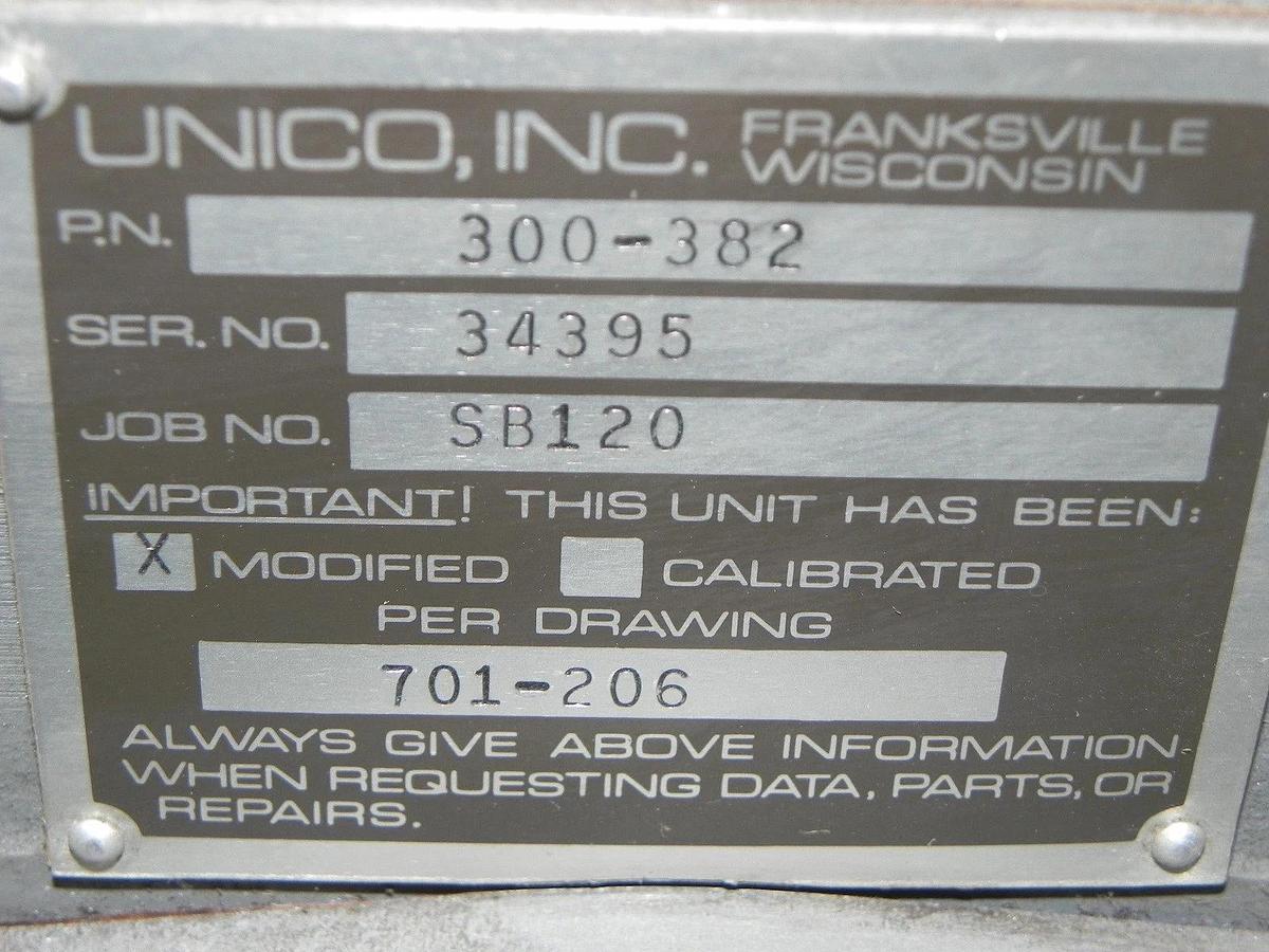 Refurbished REPAIRED UNICO 300-382 FOOT MOUNTED ABSOLUTE ENCODER JOB NO. SB120, 300382