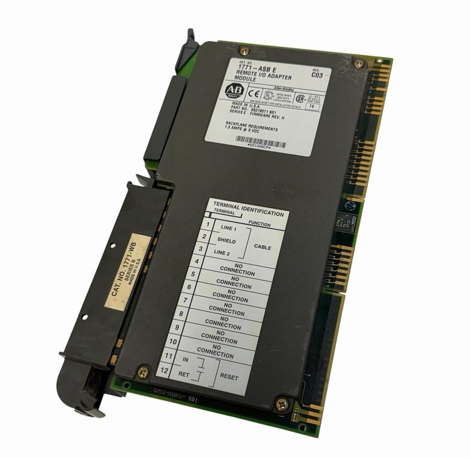 Used ALLEN BRADLEY 1771-ASB /E REV. C03 REMOTE I/O ADAPTER MODULE F/W REV: H