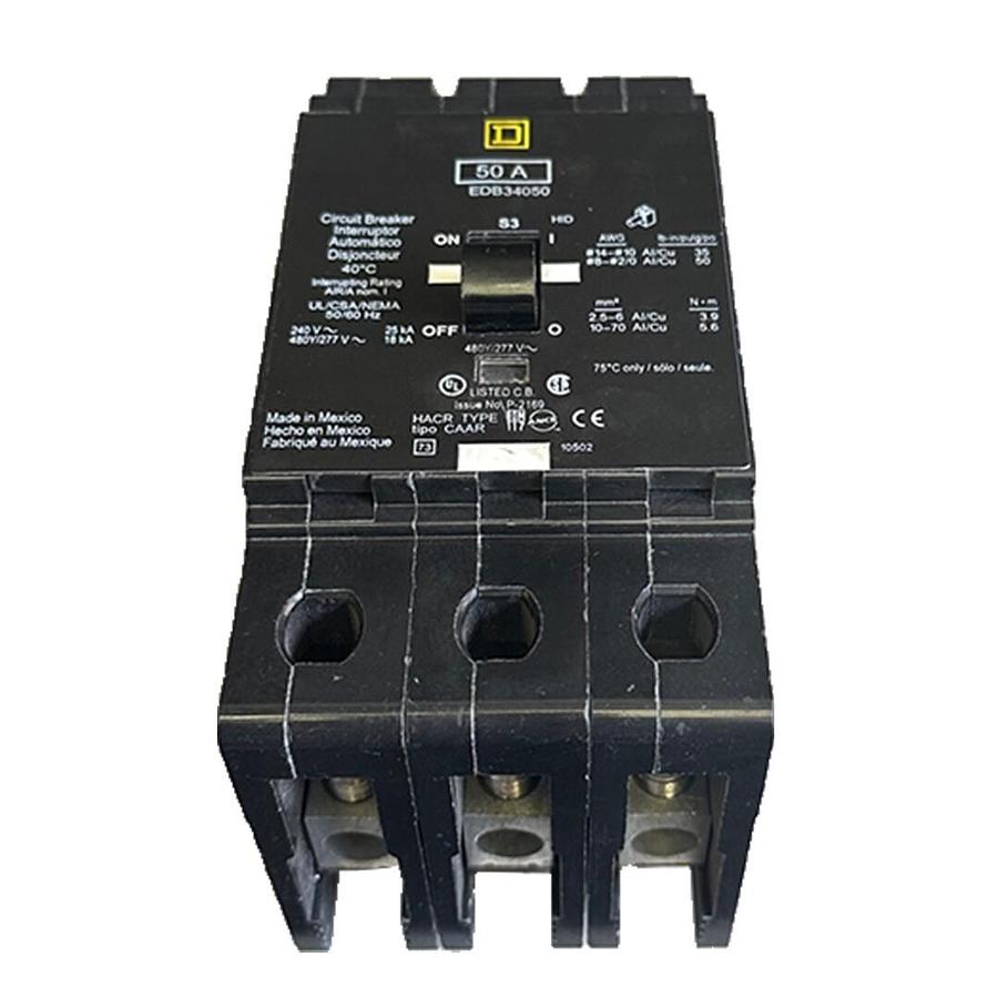 Used SQUARE-D EDB34050 MINI E-FRAME CIRCUIT BREAKER 50A 3-POLE 240VAC