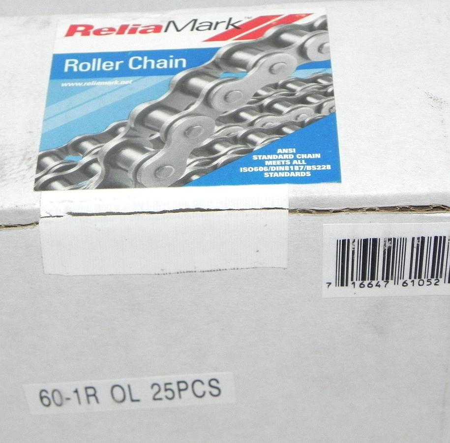 NIB RELIAMARK 60-1R CL ROLLER CHAIN LINK (25PCS)