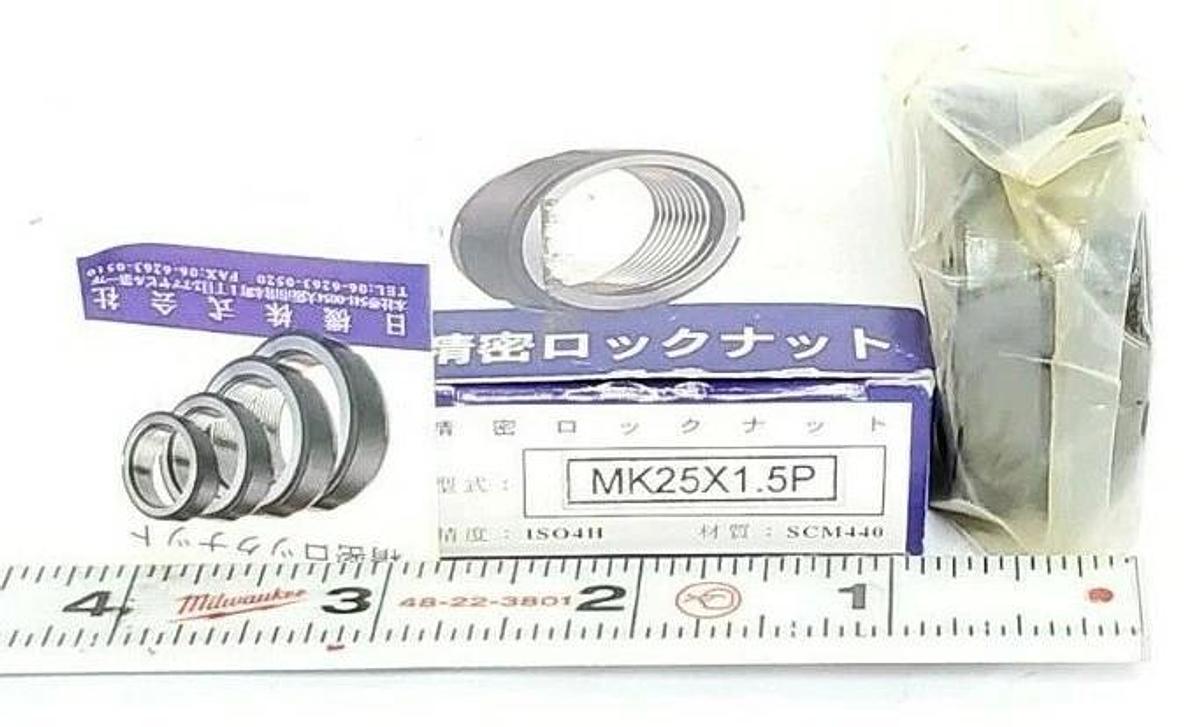 Used NIB NIKKI MK25 X 1.5P PRECISION LOCKNUT MK25X1.5P ISO4H SCM440