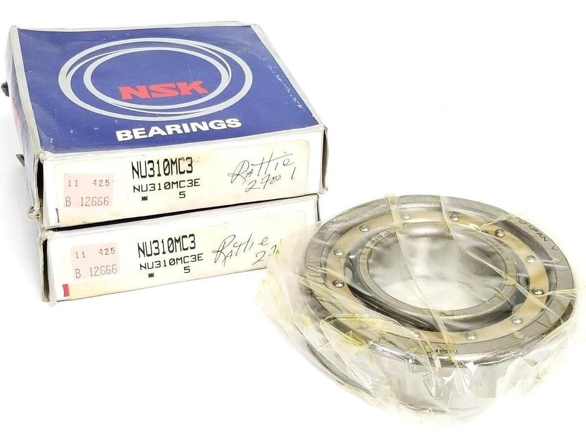Used LOT OF 2 NIB NSK NU310MC3 CYLINDRICAL ROLLER BEARINGS NU310MC3E