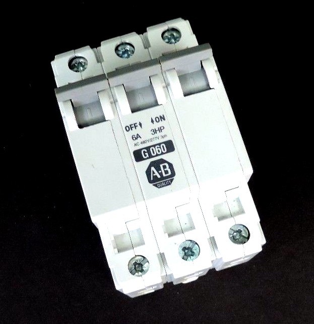 Used ALLEN BRADLEY 1492-CB-3-G060 SER. C MINIATURE CIRCUIT BREAKER 6A 3HP