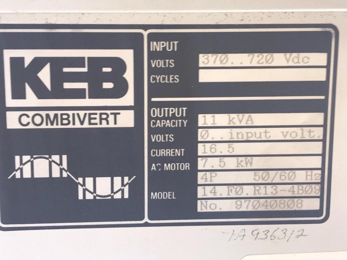 Used KEB COMBIVERT 14.F0.R11-3429 FREQUENCY CONVERTER DRIVE *BAD DISPLAY*