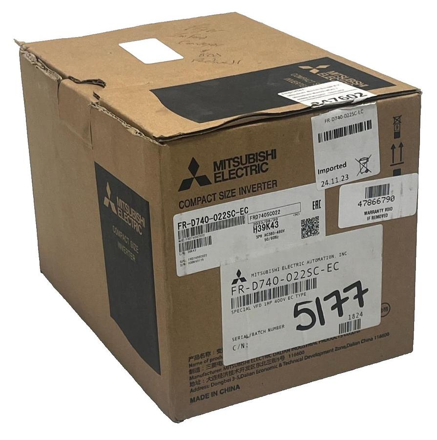 Used MITSUBISHI FR-D740-022SC-EC COMPACT SIZE INVERTER 3PH 400V 50/60Hz 2.2A 1HP