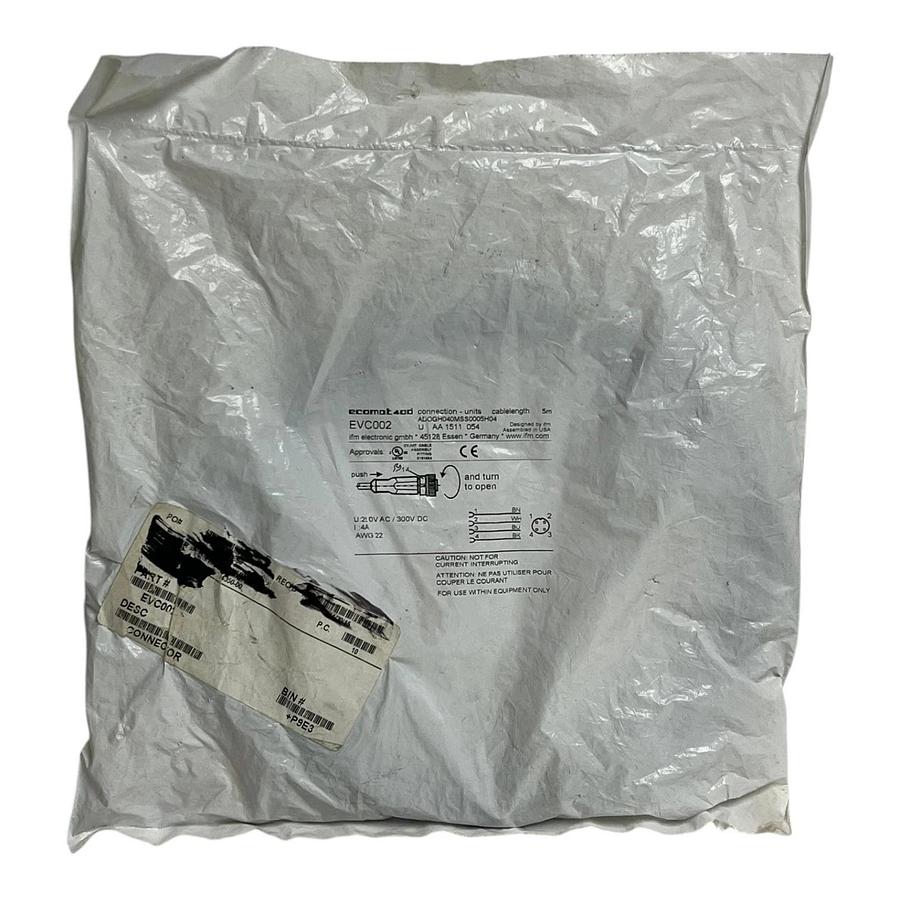 Used New IFM Efector EVC002 ADOGH040MSS0005H04 M12 Female Sensor Cable 5m Sealed
