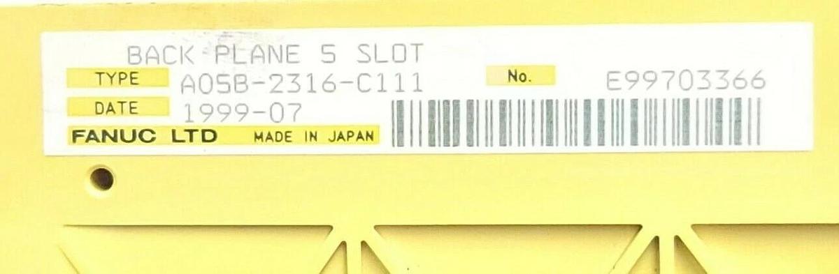 Used FANUC A05B-2316-C111 BACK PLANE 5-SLOT A20B-2001-0990/01A
