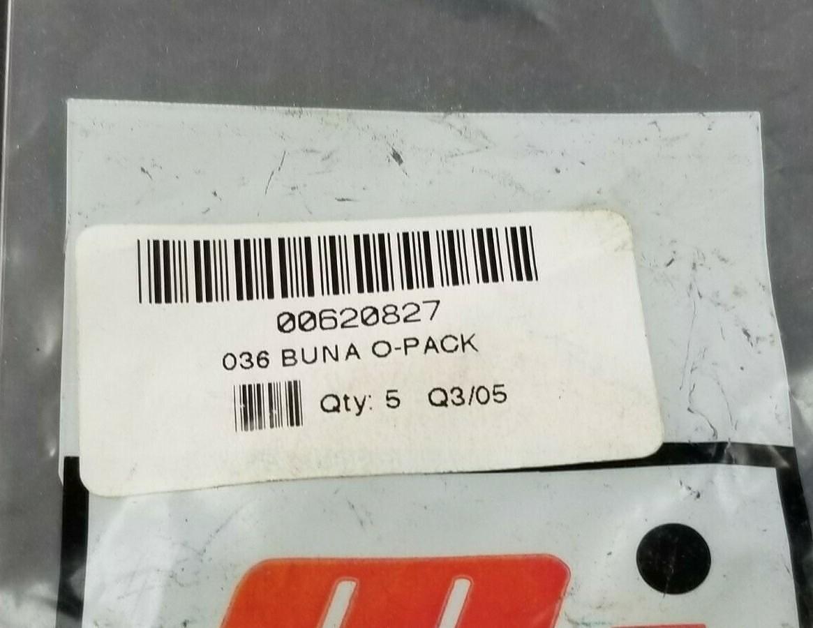 NEW BAG OF 5 MOTION INDUSTRIES 036 BUNA O-RINGS 2-3/8" ID 2-1/2" OD 1/16" W