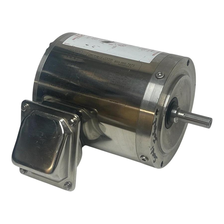 Sterling Electric SBY054MCA 1/2 HP Washdown Motor 3PH 230/460V 56C New Surplus