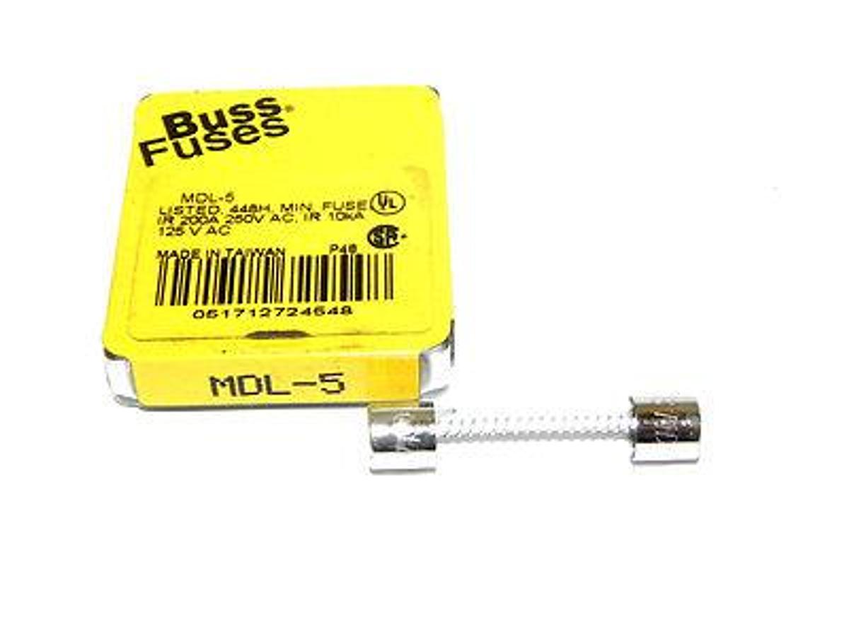 Used NEW COOPER BUSSMANN MDL-5 FUSES (QTY. 5) MDL5 200A 250V
