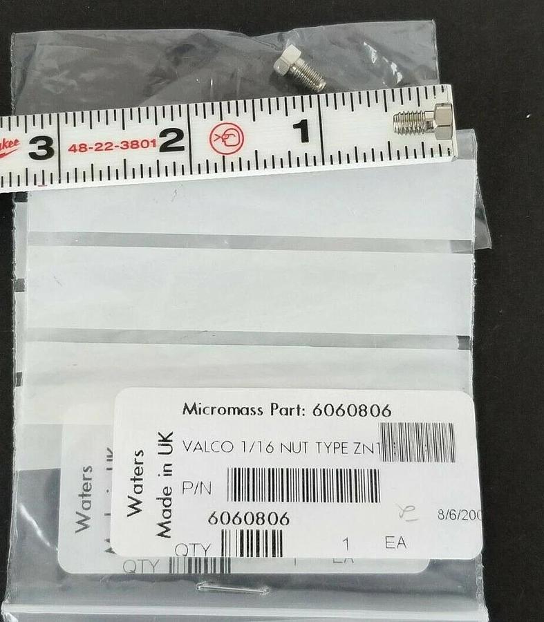 Used LOT OF 2 MICROMASS WATERS 6060806 VALCO 1/16 NUTS TYPE ZN1