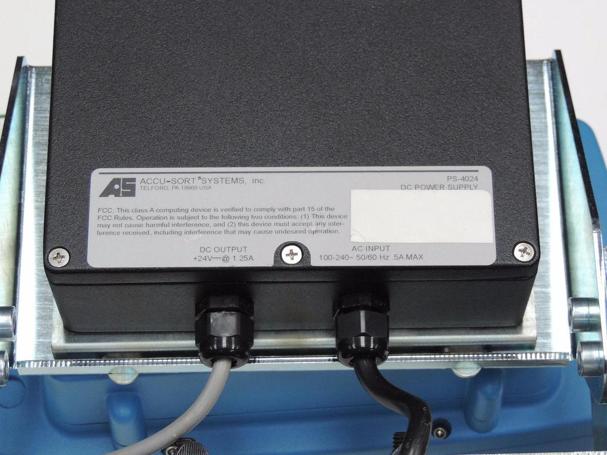 Used ACCU-SORT AXIOM 400 HIGH SPEED BAR CODE SCANNER W/ PS-4024 POWER SUPPLY