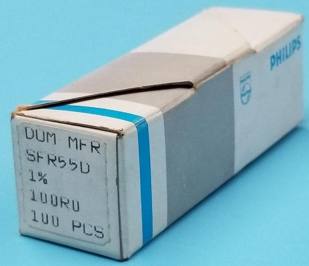 Used BOX OF 100 PHILIPS SFR55D RESISTORS 1% 100R0