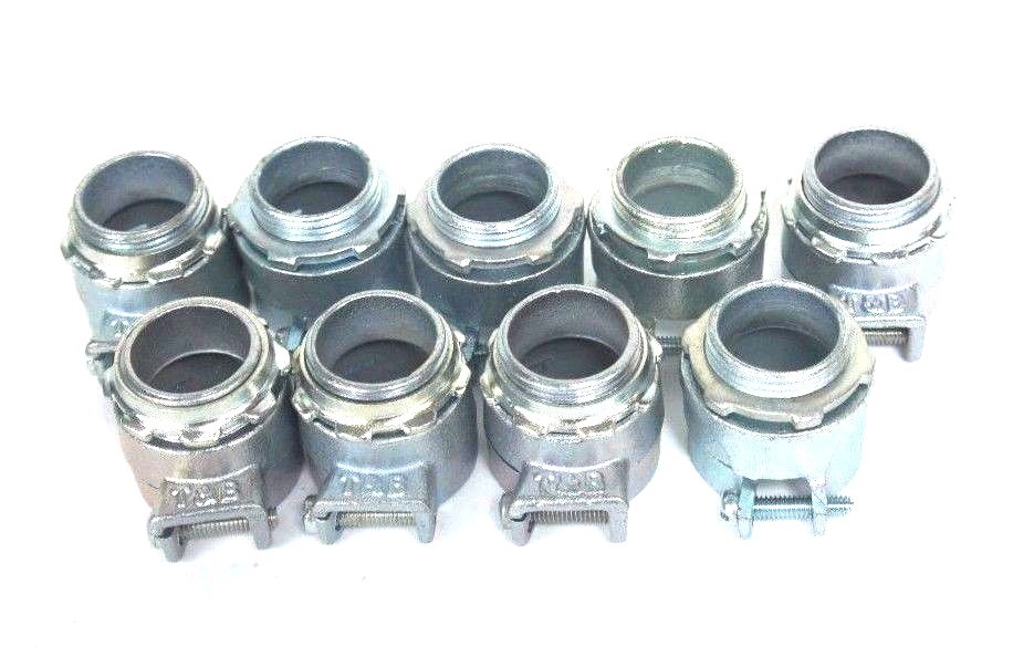 Used LOT OF 9 NEW THOMAS & BETTS 1" NPT X 1-1/2" TUBE CONNECTOR FITTINGS